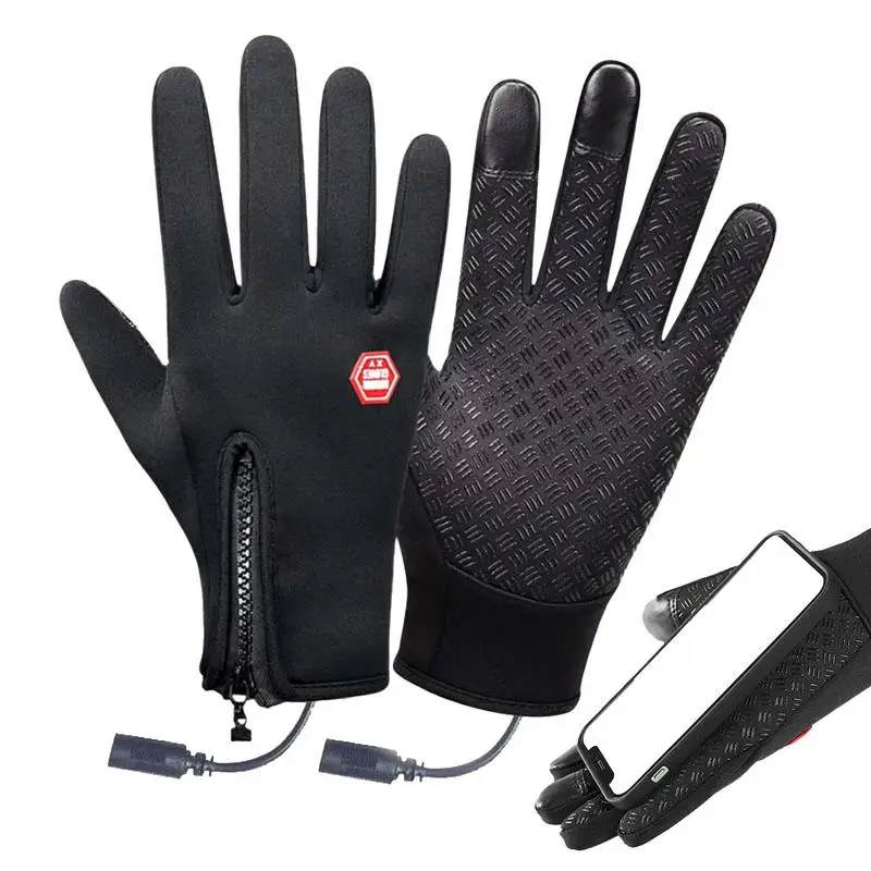 Guante con calefacción USB para hombre y mujer, guantes térmicos eléctricos con pantalla táctil, resistentes al agua, resistentes al viento, para ciclismo y motocicleta