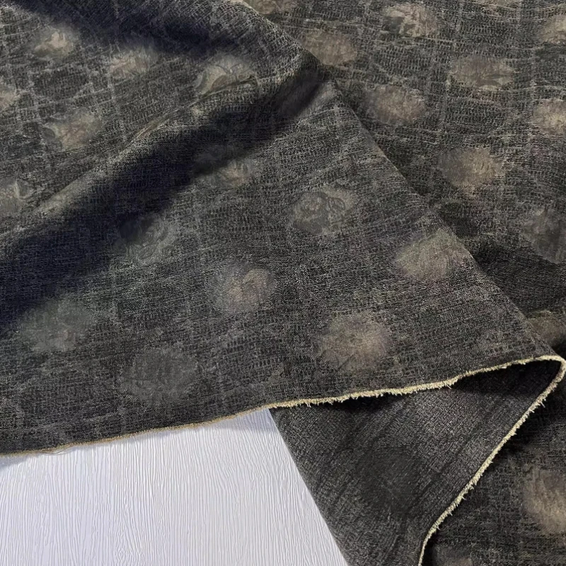 

Винтажная коричневая льняная хлопчатобумажная ткань с потертой текстурой для дома, новый китайский стиль, дизайнерский материал «сделай сам», Hanfu Cheongsam, шитье