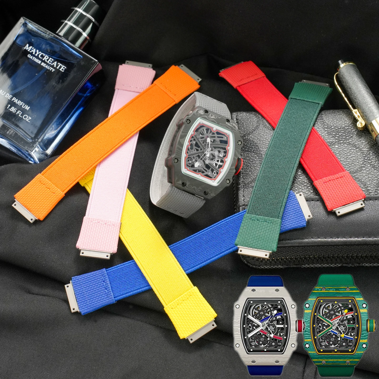 

Индивидуальный эластичный нейлоновый ремешок FKM для часов Richard Mille RM67 RM67-02 RM67-01 RM035 RM055, аксессуары для мужских коллекционных часов