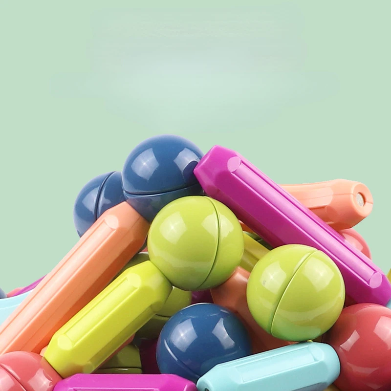 Magnetyczne klocki konstrukcyjne dla dzieci, zestaw magnetyczny, pałeczki magnetyczne, klocki do budowania, zabawki edukacyjne Montessori dla dzieci, dla chłopców i dziewczynek.