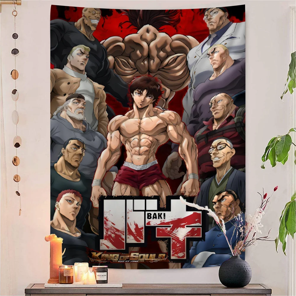 

Japanese Anime Baki Hanma Tapestry Art Printing Japanese Wall Tapestry Anime Wall Hanging Home Decor