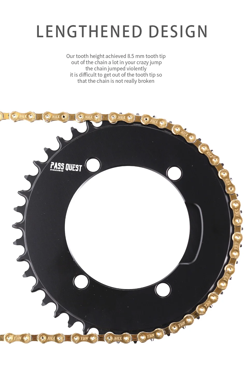 PASS QUEST X110BCD AERO Narrow Wide Chainring for R3000/4700/5800/6800/DA9000 Chainwheel BLACK Gravel Folding Bike Available