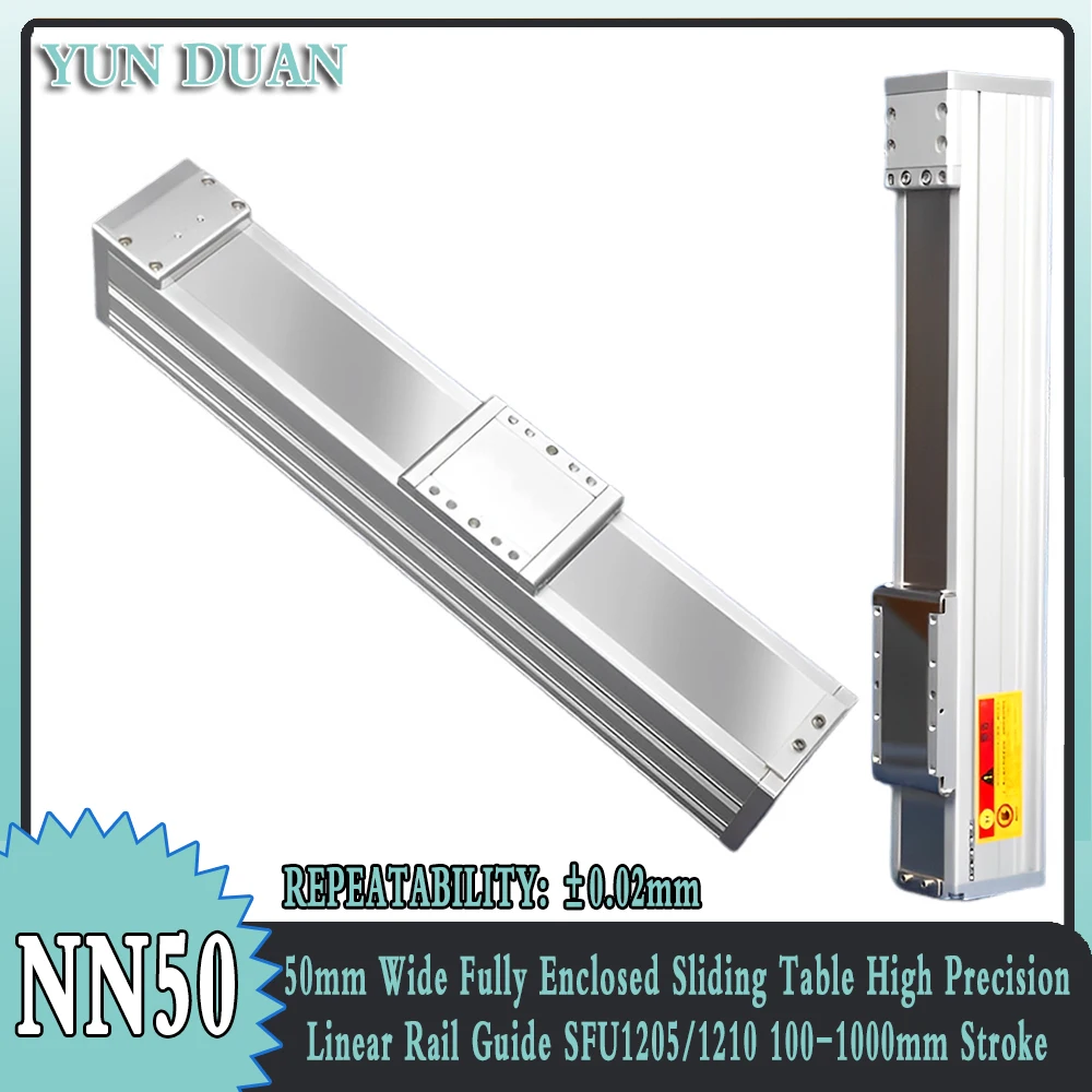 

High Precision 50mm Wide Fully Enclosed Sliding Table Linear Rail Guide SFU1205/1210 100-1000mm Stroke Repeated Accuracy ±0.02mm