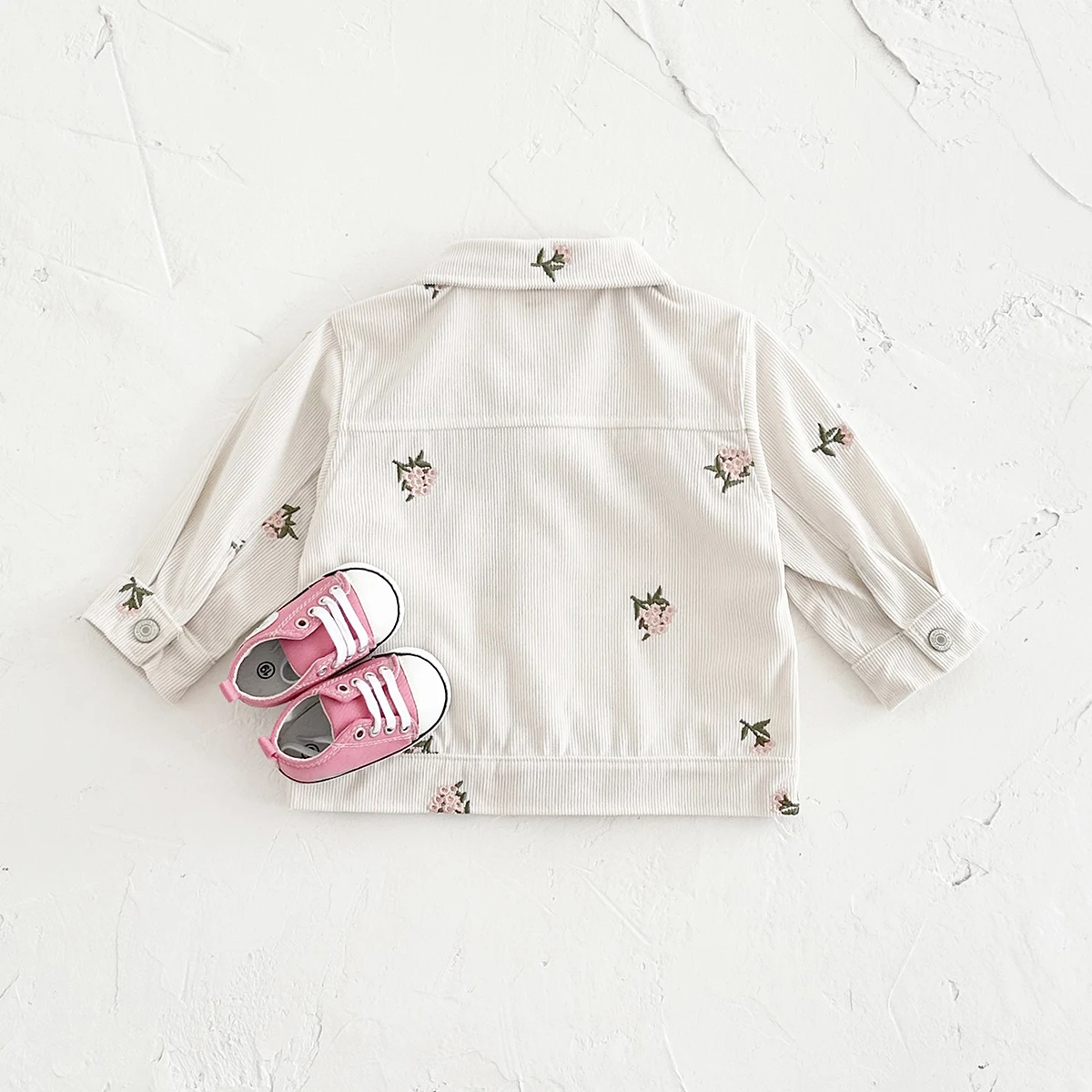 Pastoral Style Baby Girls Clothes Outerwear Infant Jackets Flower Embroidery Sport Coat Children Clothes Ins Autumn Coat 0-3Y