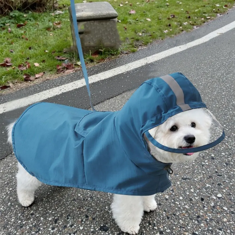 

Pet Clothes Waterproof Dog Raincoat Adjustable Reflective Pet Waterproof Jacket Towable Dog Rain Cloak Outdoor Activities