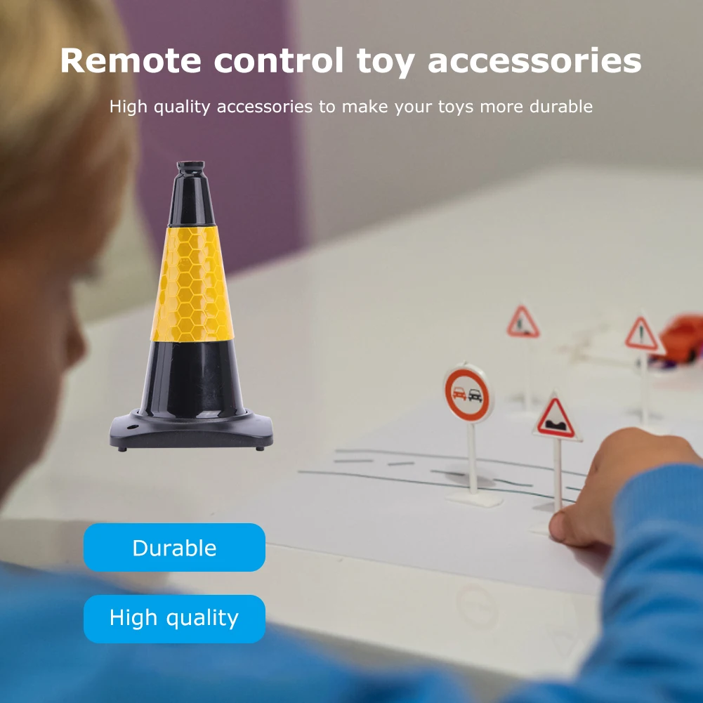 반사 도로 콘 도로 장애물 자동차 안전 경고 콘 어린이를위한 놀이 집 액세서리 어린이 크리스마스 선물
