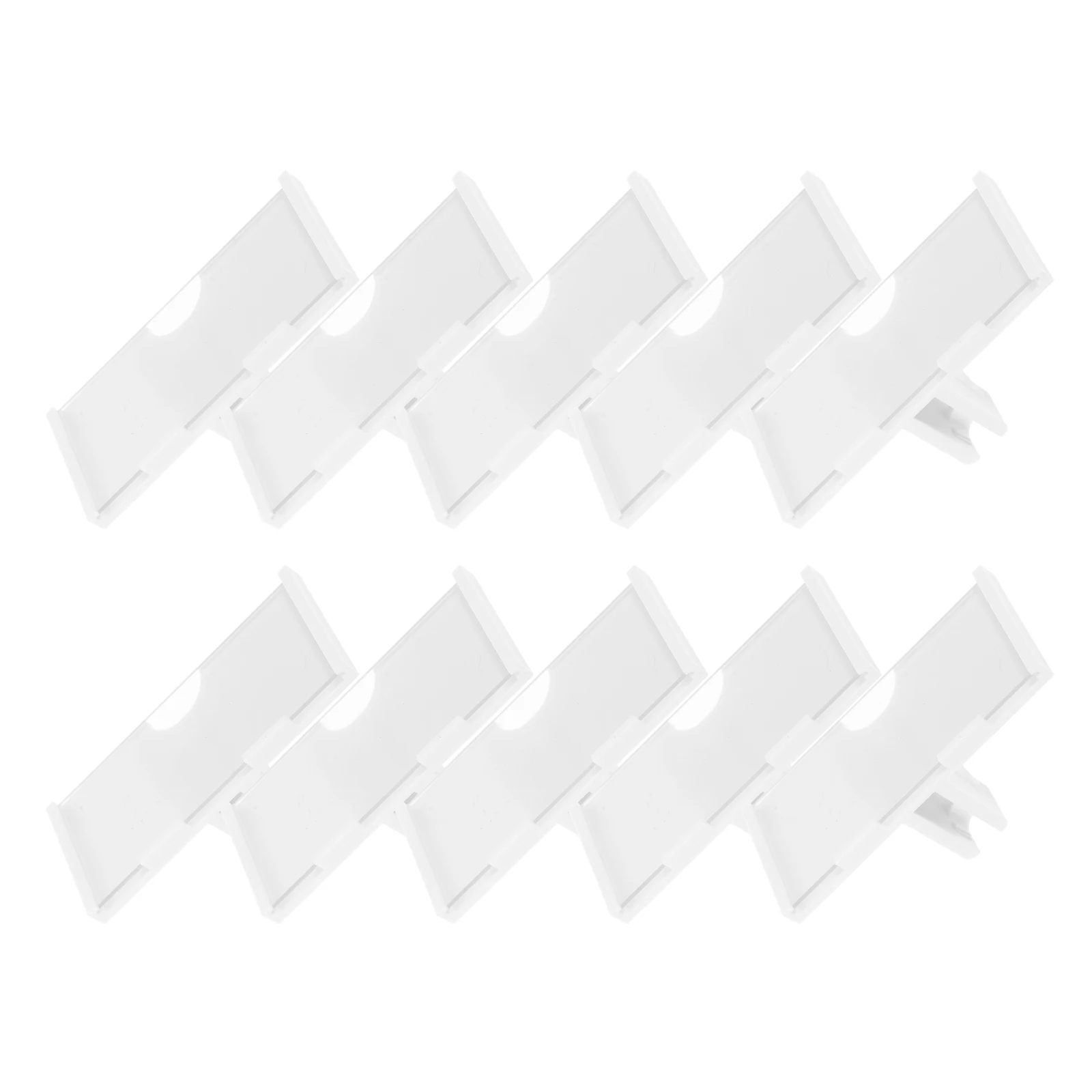 

10 Pcs Price Tags Display Holders White Shelf Clips Supermarket Supplies Plastic Retail Store Labels Wire Card Holder