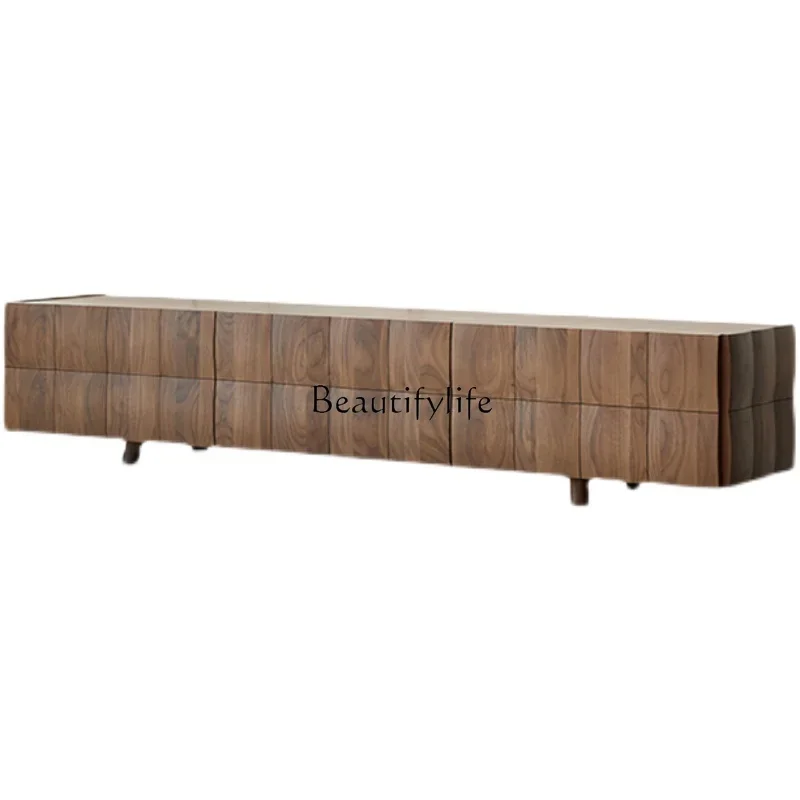 

ls 42Nordic Storage North American Black Walnut Solid Wood TV Cabinet Storage Floor Cabinet