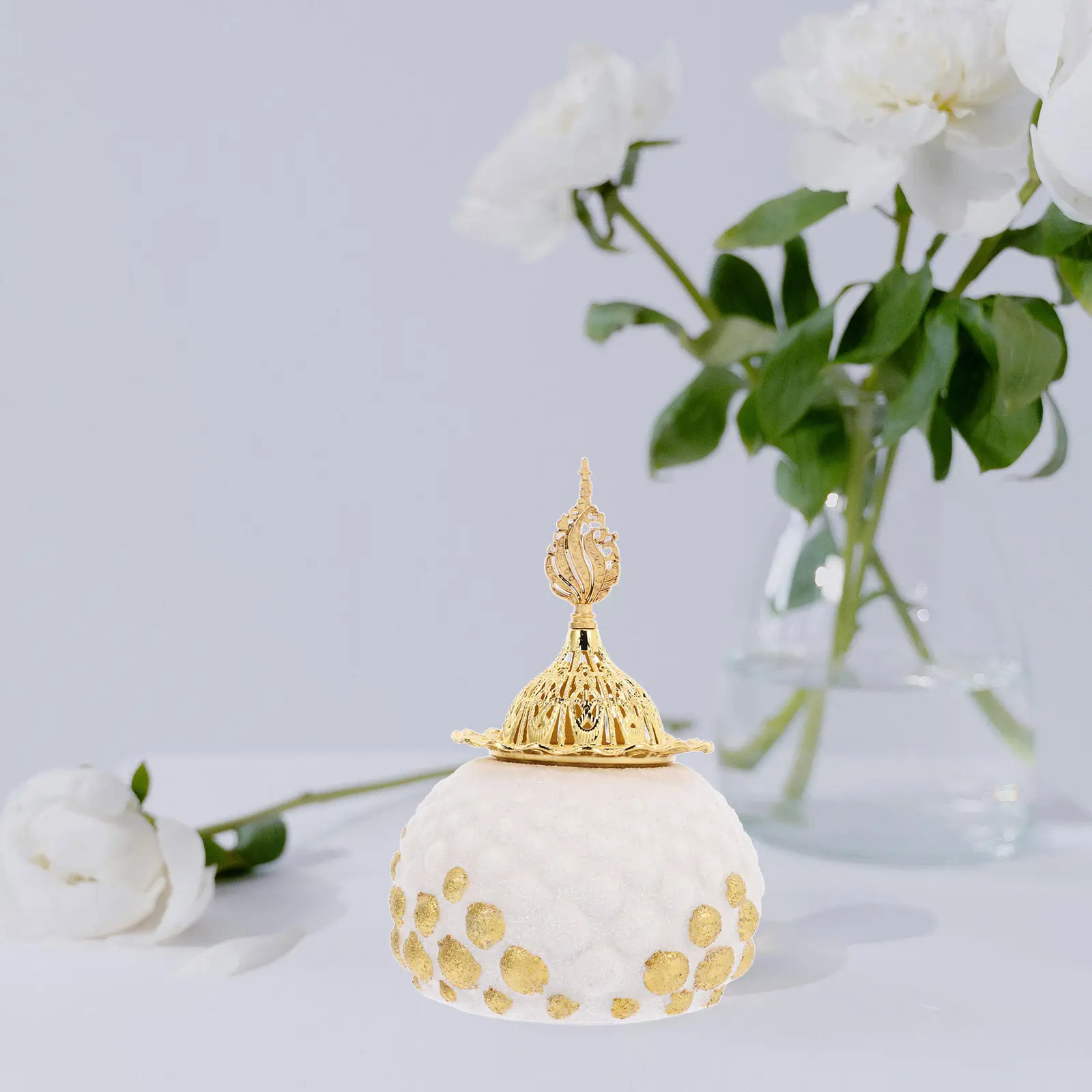 Diffusers for Home Ceramics Censer Retro Portable Coil Holder Decorative Burner White
