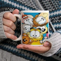 Anime G-Garfields Cat Coffee Mug Tea Cup 11oz Coffee Cup Funny Birthday Gifts for Women and Men Ceramic Mug Personalized Cup