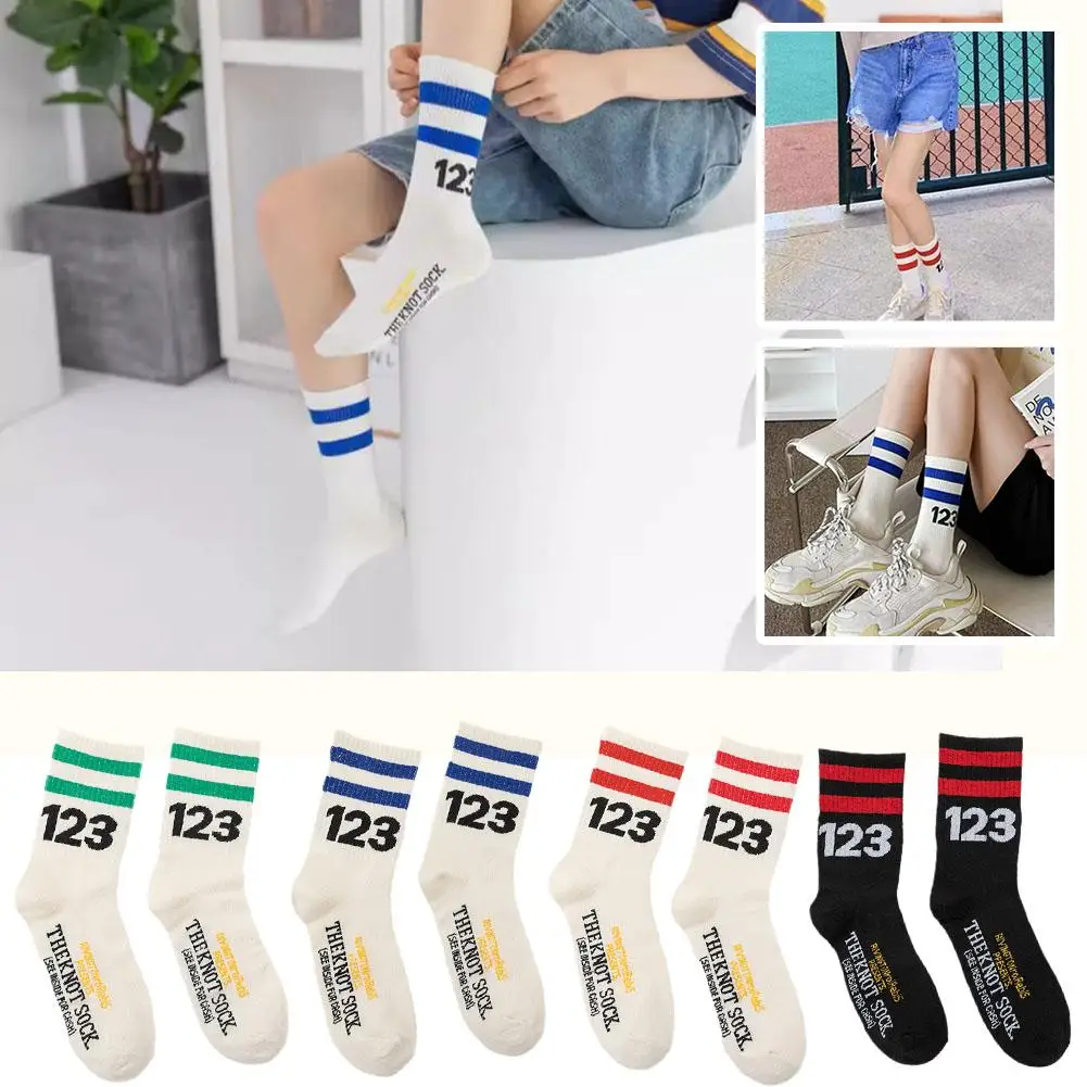 5Pairs Women's Men Mid Socks Solid Color Breathable Autumn High-Quality Absorbing Sports In Comfortable Winter Sweat Socks X4Y1