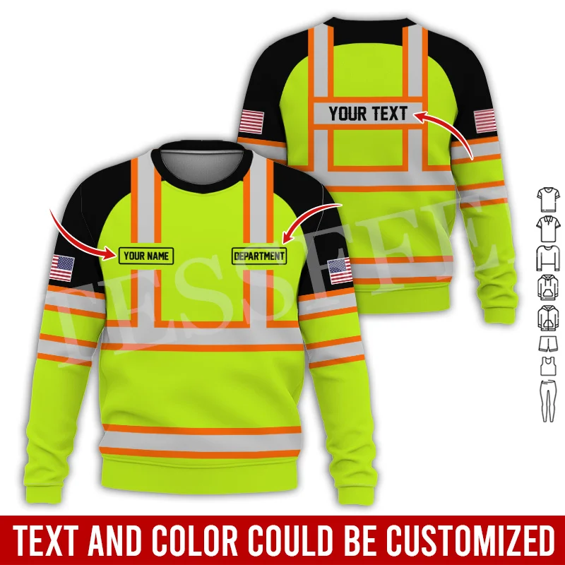 Custom Name Cosplay Worker Heavy Equipment Tow Truck Multicolor Retro Tattoo 3DPrint Harajuku Casual Pullover Jacket Hoodies A36