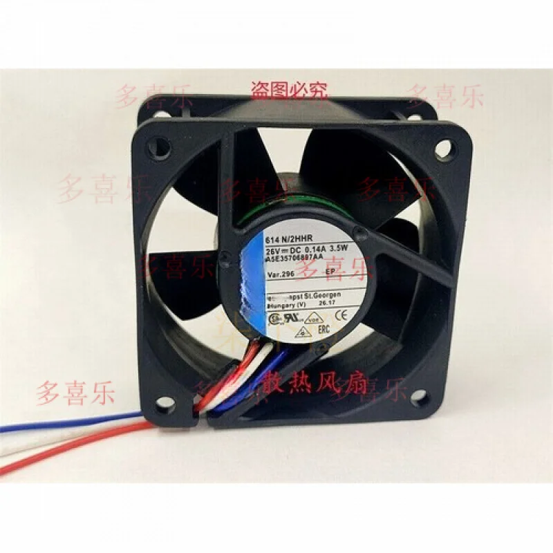 

ZMZM 1 PCS for Cooling fan 614N/2HHR DC26V 0.14A 3.5W 6025 6cm 3 wire inverter fan