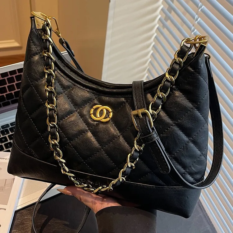 

Осень-зима 2025 года, женская сумка подмышки с ремешком-цепочкой, винтажная сумка-ведро с верхней ручкой, минималистичная сумка через плечо на каждый день