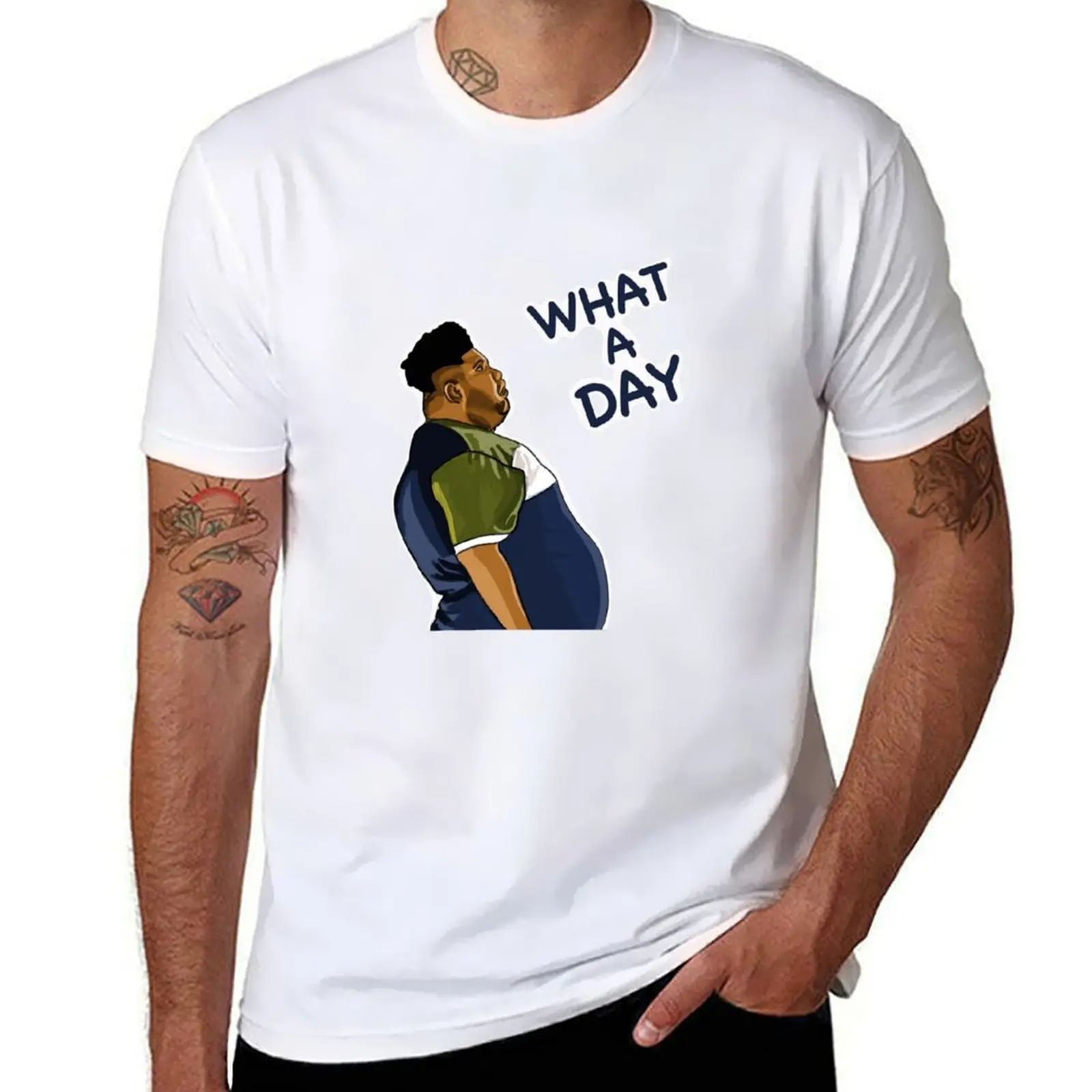 

WHAT A DAY T-Shirt man tshirt cotton t shirts high quality T-Shirt