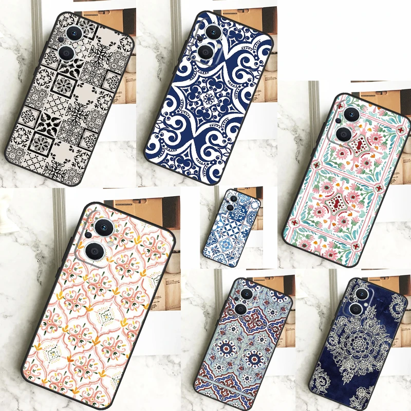 Moroccan Pattern Case For OPPO Reno 4Z 5Z 8T 10 Pro 11 F 4 6 7 8 5 Lite OPPO Find X6 X5 Pro X2 X3 Lite Cover