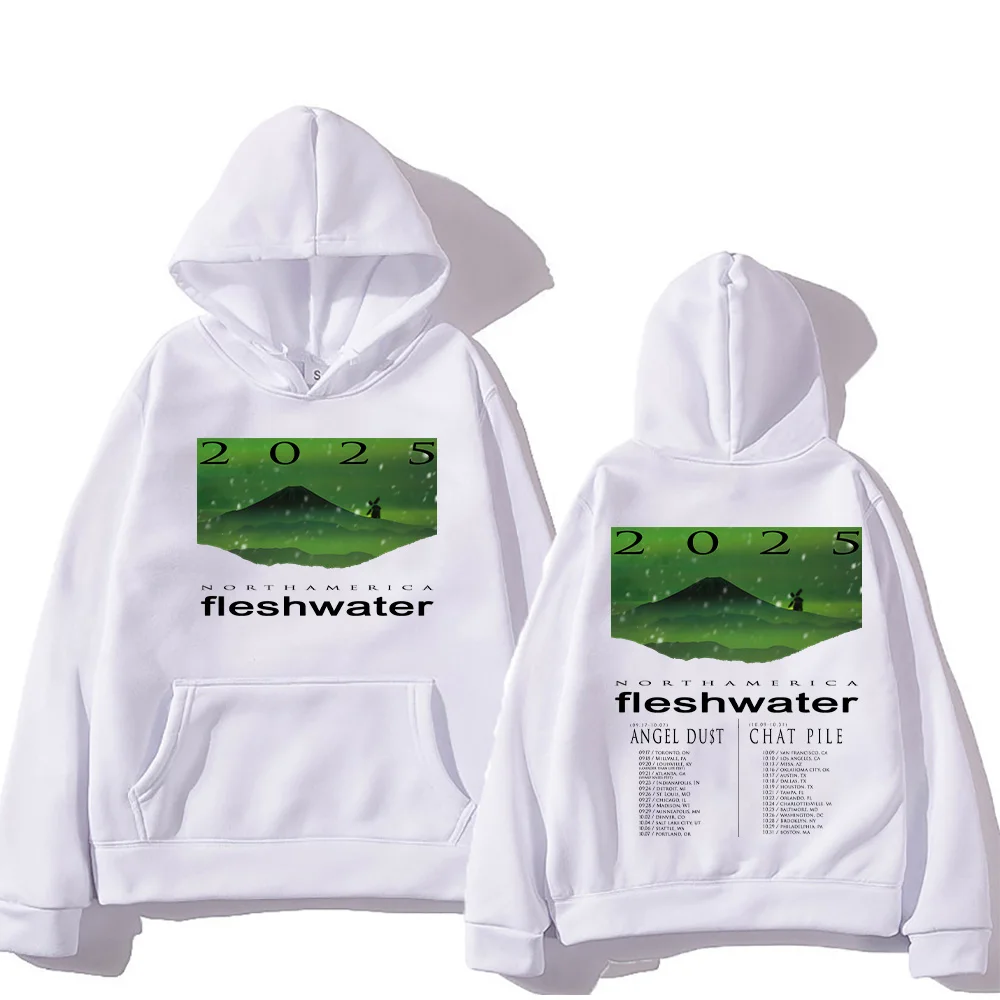Fleshwater Rock Band 후드 Fleshwater 북미 투어 2025 스웨트 여성/남성 긴 소매 의류 Oversize Street