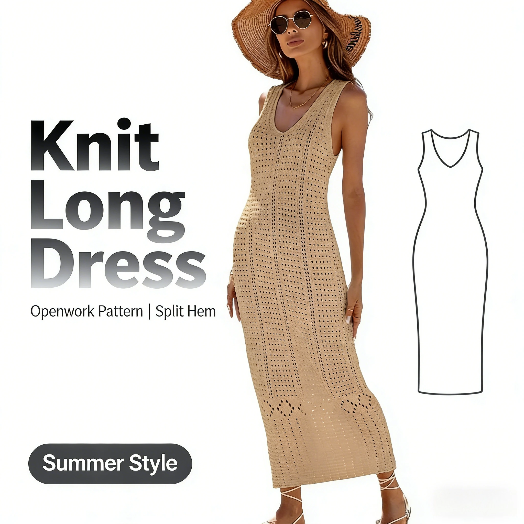 

Yangyang трансграничная новая европейская и американская пляжная юбка, вязаный полый жилет без рукавов, платье, купальник, блузка женская