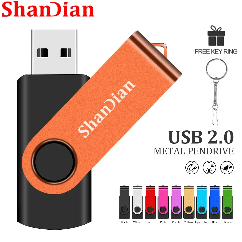 SHANDIAN New 128GB High Speed USB Flash Drive 64GB Pen Drive 16GB Pendrive 32GB Disk4GB 8GB Memory Flash Disk Gifts Key Chain