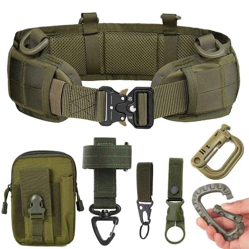 

GUGULUZA Hunting Tactical Suit Belt Adjustable Nylon Belt Suit Outdoor Multifunctional Molle Combat Belts CS Airsoft Waistband