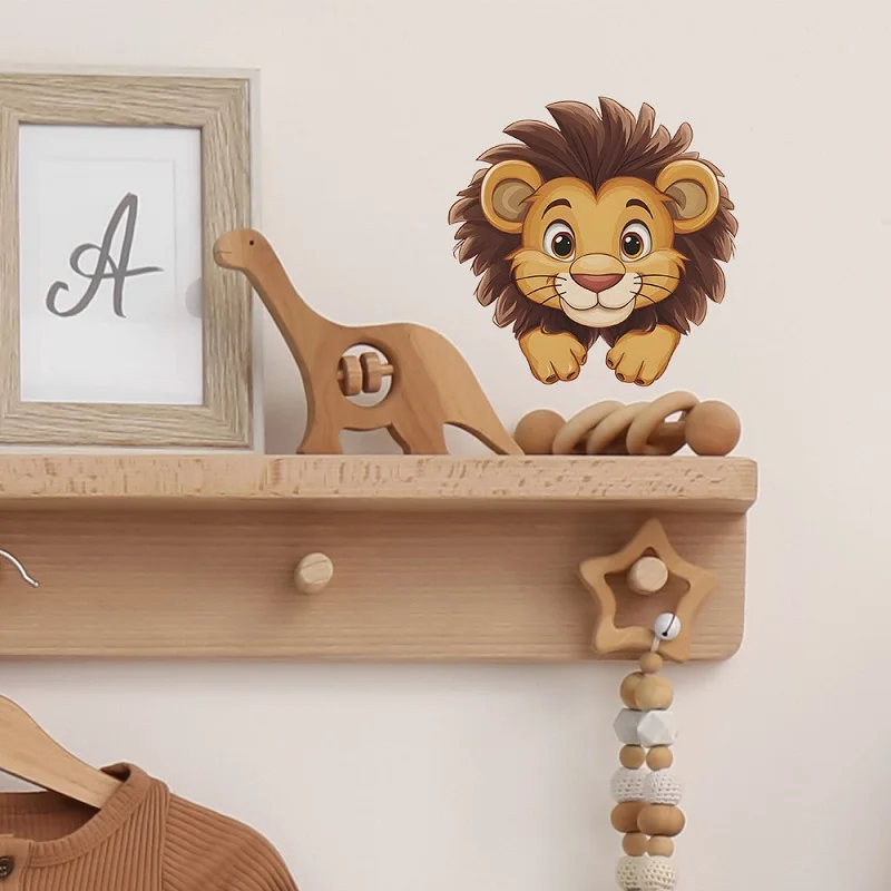 Cartoon Cute Lion Switch Sticker Living Room Bedroom Entrance Home Beautification Lion Wall Sticker Self-adhesive