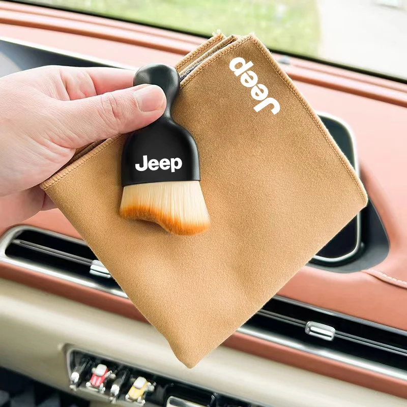 Car Interior Cleaning Soft Brush Wash Towel Wipe Dry Cloth For Jeep Grand Cherokee Wrangler JK Gladiator Compass Renegade