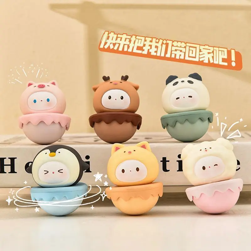 

1/6PCS Cute pet rocking resin ornament, suitable for both men and women, relieves stress, office decoration ornament, cute gift
