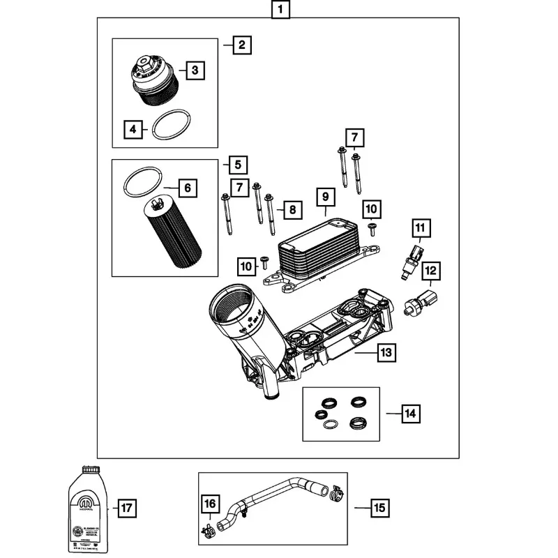 خرطوم مخرج مبرد الزيت 68092947AD 68092947AA 68092947AB 68092947AC مناسب لـ J ee p Wrangler JK 3.6L 2011-2017