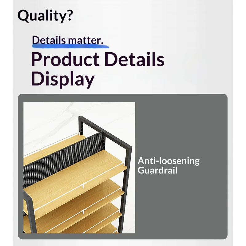 custom.OEM Steel-Wood Supermarket Gondola Rack Single Double Sided Display Stand Retail Store Convenience Shop Shelf Custom Size view 4