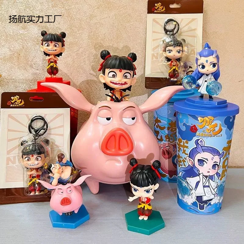 NeZha2Born Movie Aobing Topper Cup Figurine 22oz Popcorn Bucket Exclusive Theater Memo with Straw Fans Gifts