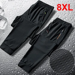 2022 Summer Mesh Pants Men Big Size 8XL Fashion Casual Breathable Cool Sweatpants Male Hole Stretch Pants Plus Size 8XL Trousers