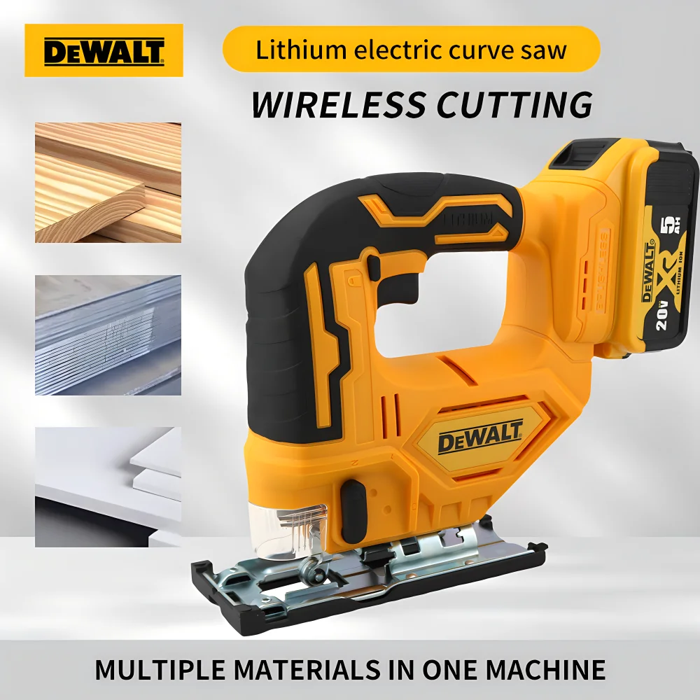 DEWALT Rechargeable Wood Electric Saws  3 Gears Portable Multi-Function Woodworking Handheld Power Tools Curve Cutting Jig Saws