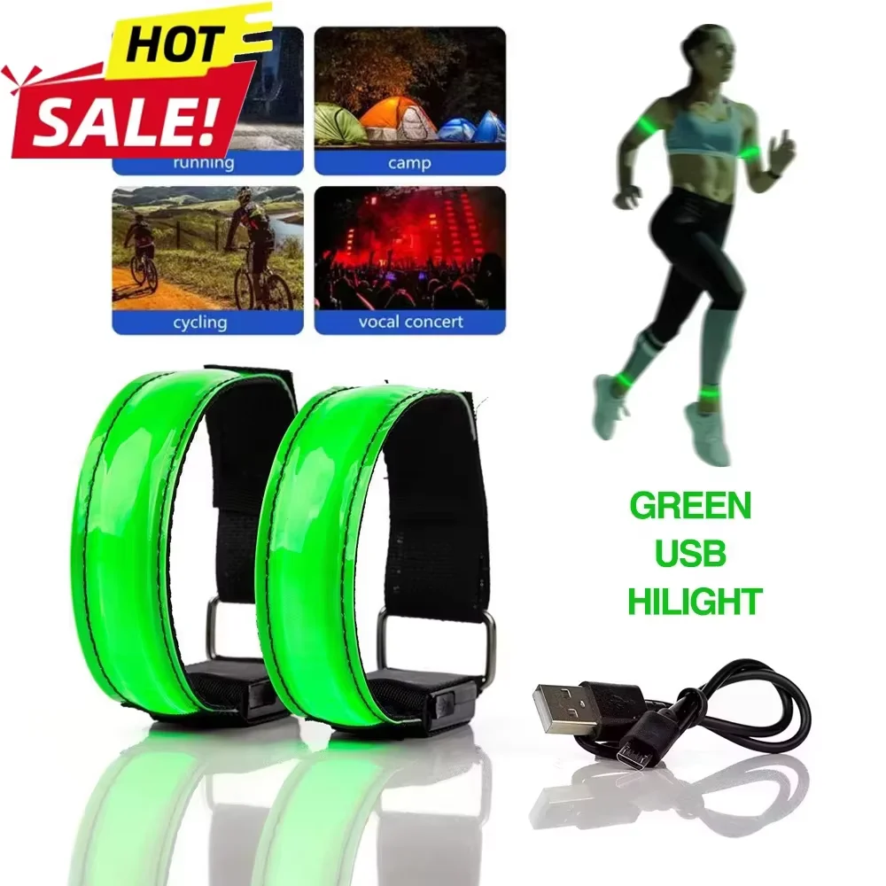 

1 шт. USB LED-фонарь-браслет для запястья/запястья/лодыжки, светящийся, для бега, езды на велосипеде, активного отдыха, ночного бега, для безопасности, с USB-зарядкой