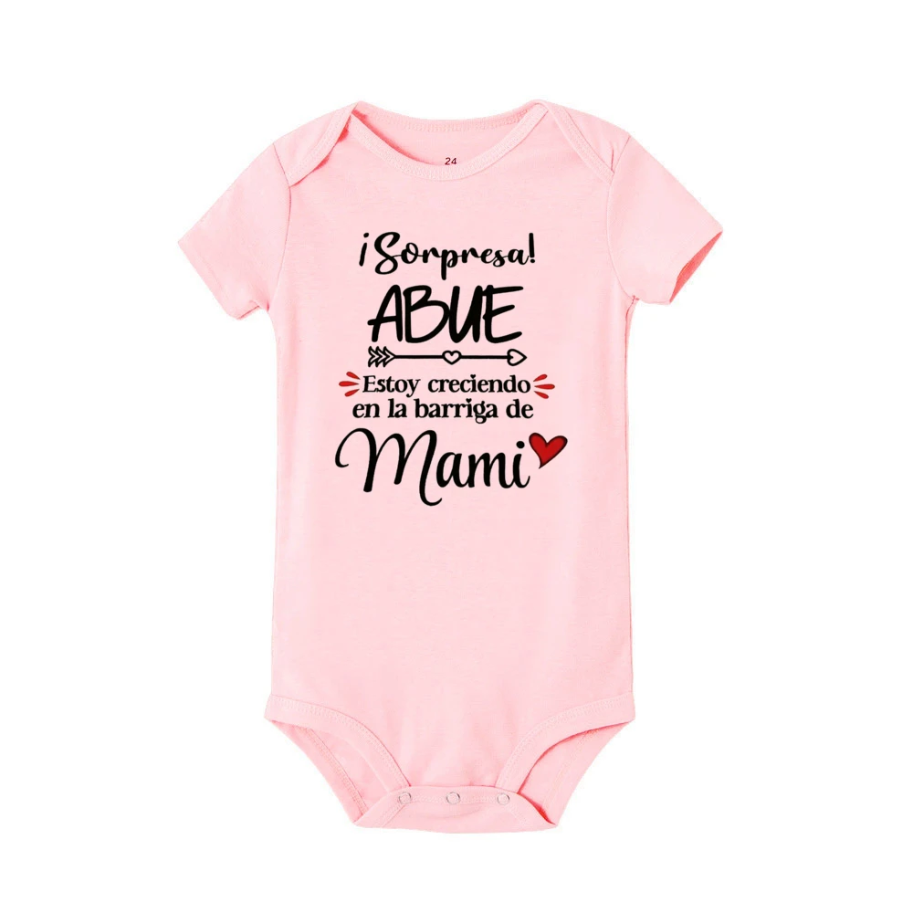 Surprise Grandparents I\'m Growing in Mom\'s Belly Print Baby Bodysuit Pregnancy Announcement Infant Bodysuit Baby Reveal Clothes