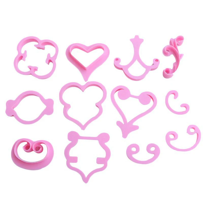 16Pcs Classic Cutter Plastic Biscuit Baking Fruit Knife Kitchen Cake Mold Tools Strips Embossing Printing