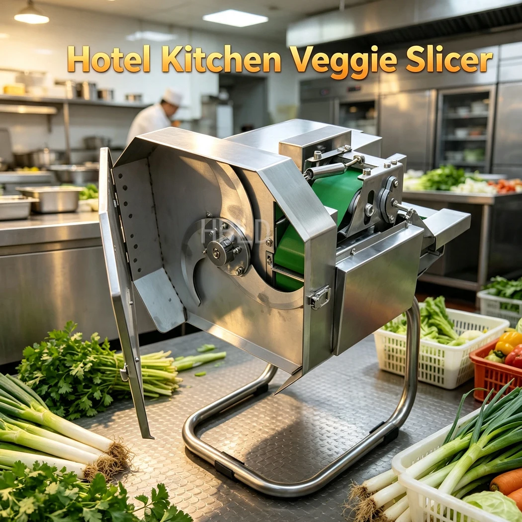 HBLD Food Minced Meat Processor, Vegetable Dicing Machine 7cm Conveyor Belt Width Electric Slicer For Commercial Kitchen Use