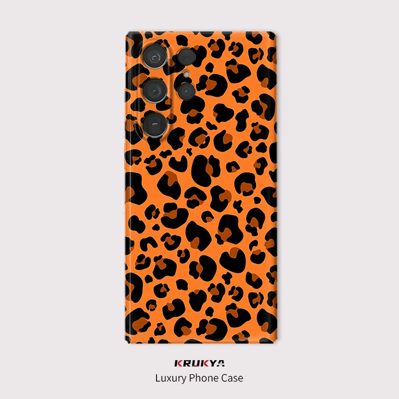 Anti-knock Phone Case For Samsung Galaxy S26 Plus S21 FE S20 S22 5G S25 Ultra S23+ 5G Fashion Leopard Print Hard PC Carcase