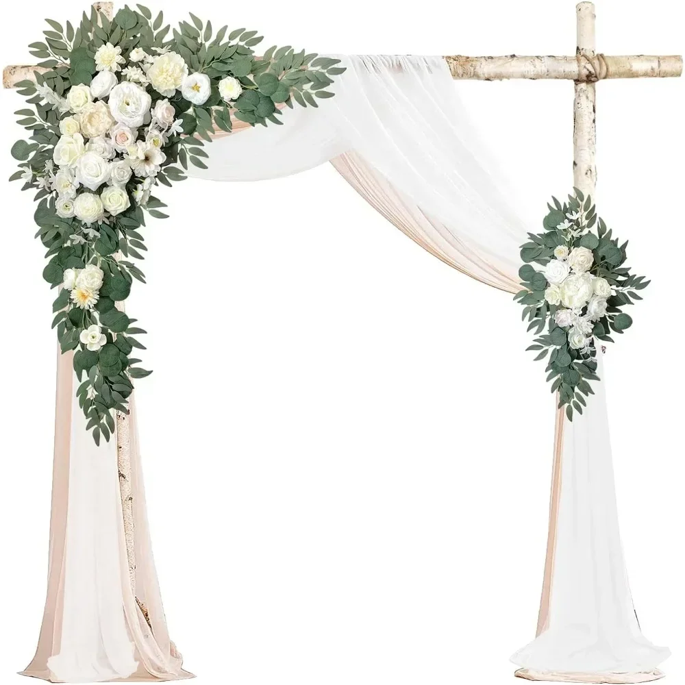 

Wedding Arch Flowers with Drapes (Set of 5) Weddings Decor and Weddings Arch Draping Artificial Flower Arrangements Wedding