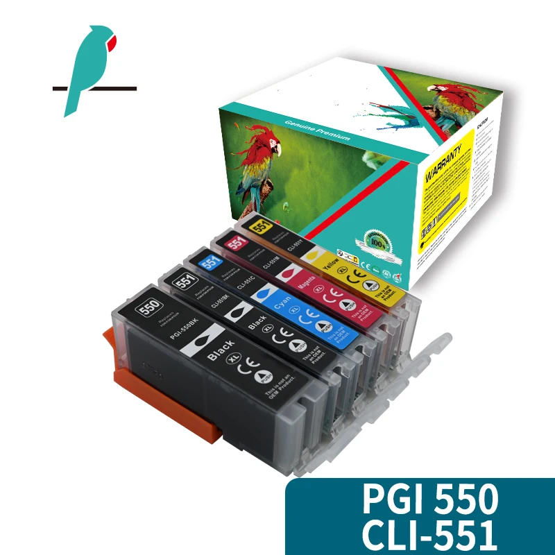 PGI550 CLI551 550XXL 551XXL Ink Cartridges Compatible with Canon PGI-550 CLI-551for Pixma IP7250 IX6850MX925 920 725MG5650 5550