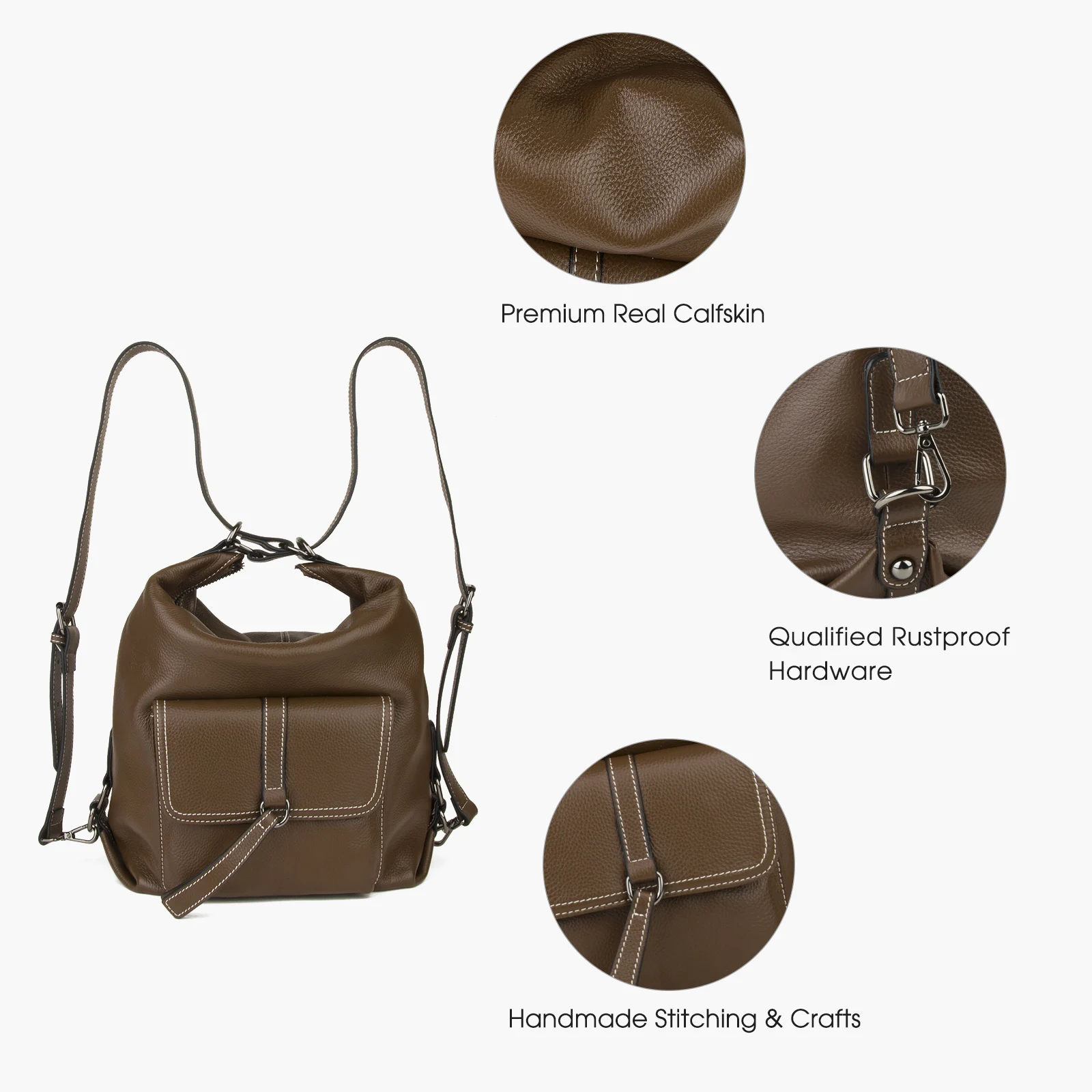 DONNAIN Multipurpose Women Backpack Natural Calfskin Soft Genuine Leather Shoulder Bag High Quality Outdoor Ladies School Bag