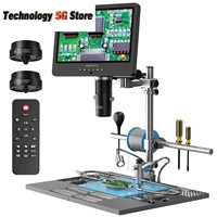 Andonstar AD249SM-Plus Trinocular HDMI-compatible Digital Microscope with 10-inch Screen + Extension Base for PCB Repair