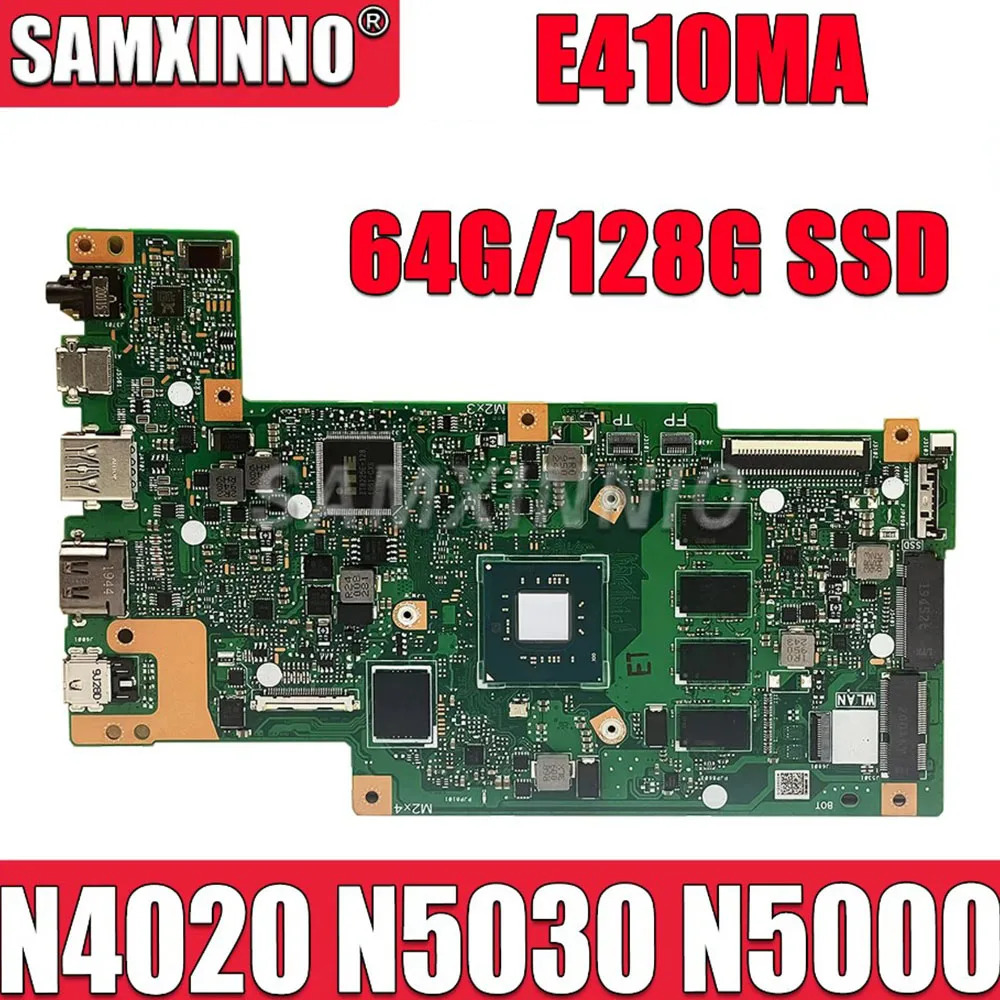 SAMXINNO For ASUS E410MA E410MAB E410M R429M F414MA Laptop Motherboard N4020 N5000 N5030 4G/8G RAM 64G/128G SSD