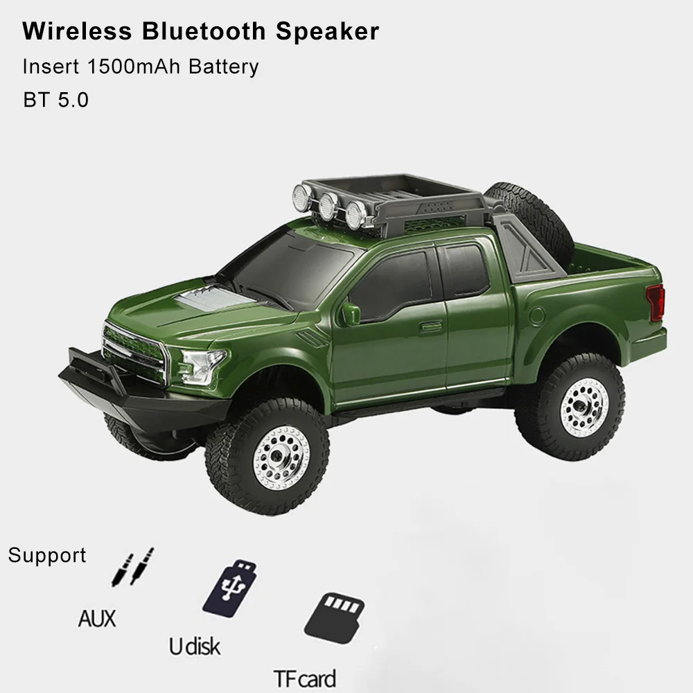 Portable Wireless BT Speaker Car Shape Subwoofer Support USB TF Card FM Insert Replaceable Battery Home Shocking Bass for PC