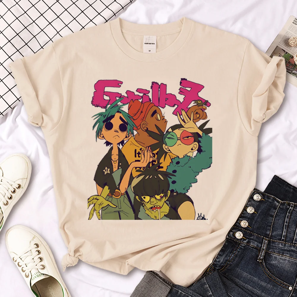 Gorillaz tshirt women anime top female anime clothes