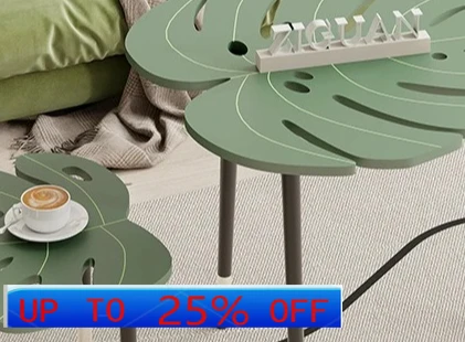 

LMMMonstera Deliciosa Small Coffee Table Creative Sofa Edge Floor Shelf Room Green Side Table