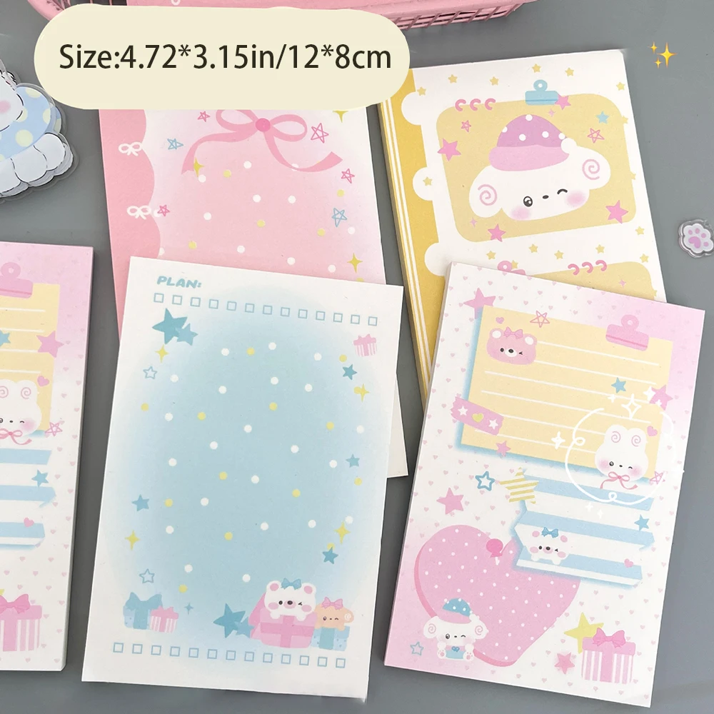 200 Sheets Frostbite Biscuit Series Memo Pad, Cute Non Sticky Notebook Material Book, Leave a Message Memo