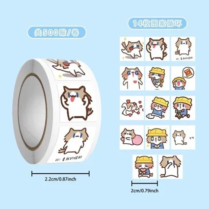 400pcs/roll Super cute giveaway puppy seal roll sticker cartoon kawaii fun little item decoration for planners