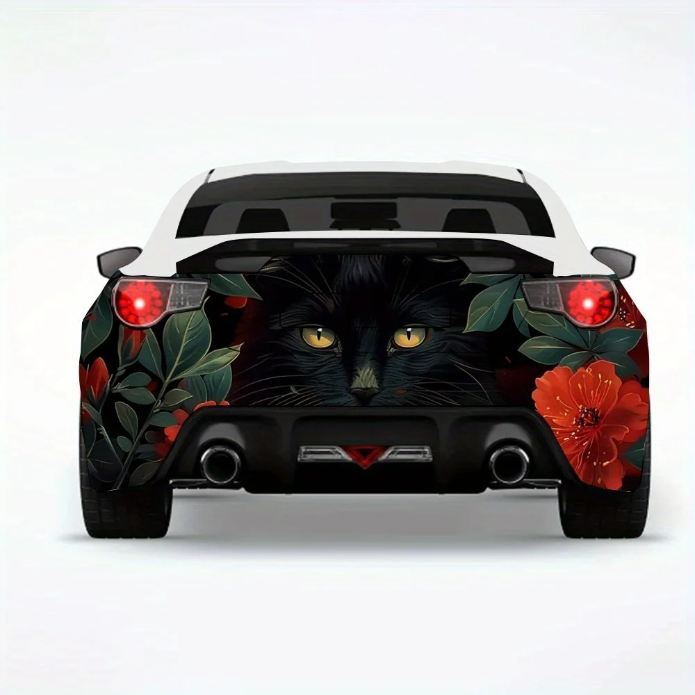 

Наклейка на автомобиль с изображением кота-виниловая наклейка на заднюю часть автомобиля, водонепроницаемые самоклеящиеся виниловые наклейки для хвоста и бампера автомобиля, украшение Protecti