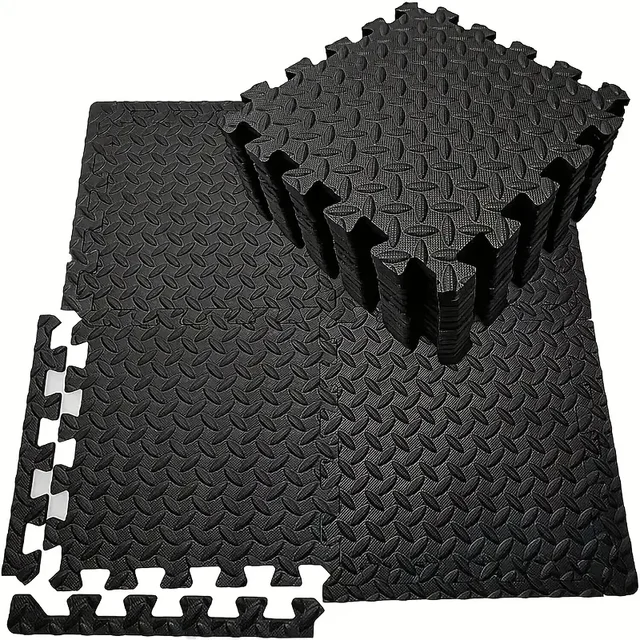 Tapete fitness antiderrapante, 16 peças, à prova d'água, absorção de choque, proteção de chão, emenda, exercício, energia, yoga, treinamento, telhas de chão