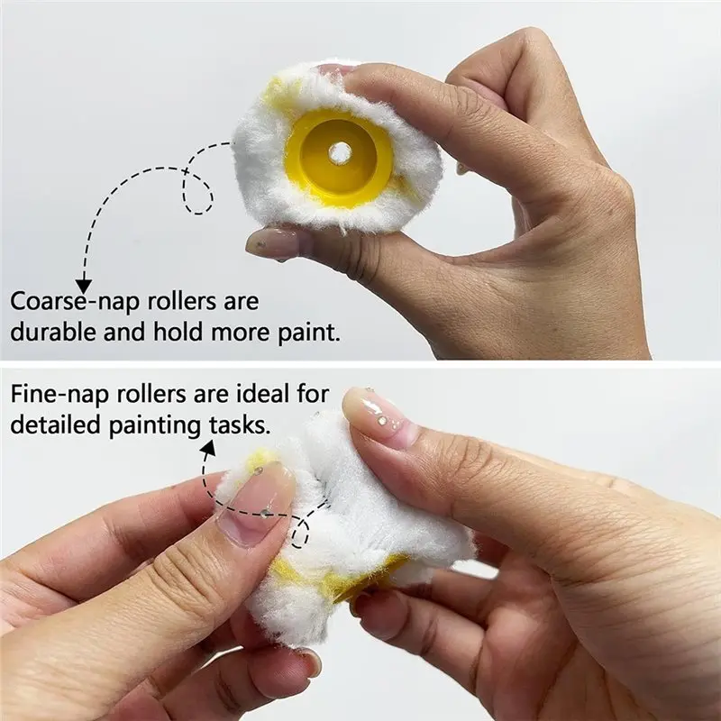 ABUG-Mini Roller Covers For Painting Pipes With Frame 3 Wheels Pipe Paint Roller Covers Curved Contour For Painting
